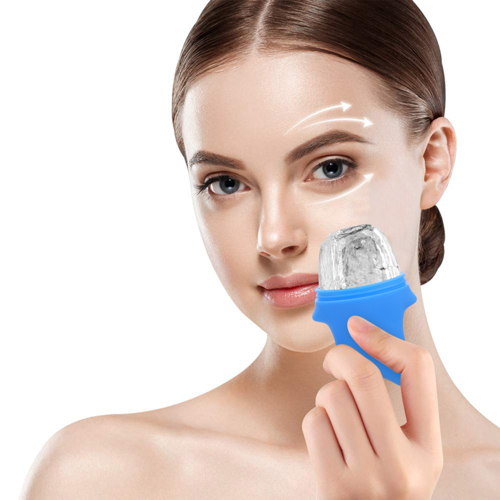 Facial Ice Silicone Mold Blue Reusable Silicone Mold Cooling Massager Wrinkles Eye Face Pores Edema Makeup Tool