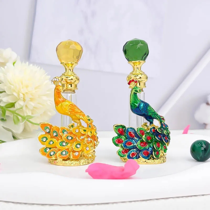 4ml peacock empty perfume bottle dropper thickened glass perfume dispenser bottle
