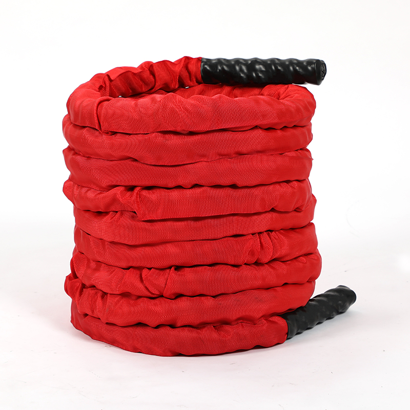 Polyester Red Gym Training Power Battle Rope 9m with Clothing
