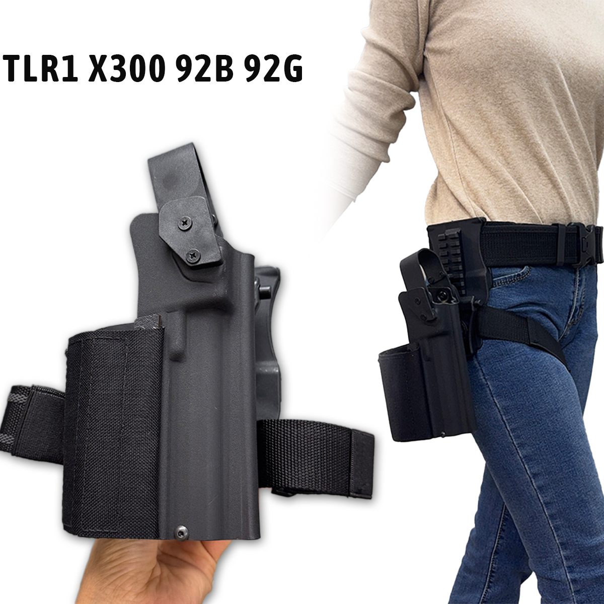 Tactical Pistol Holster Universal Light Type Under-Hung Flashlight 92A Quick-Pull Holster for Laser Laser Light X300 92B 92G