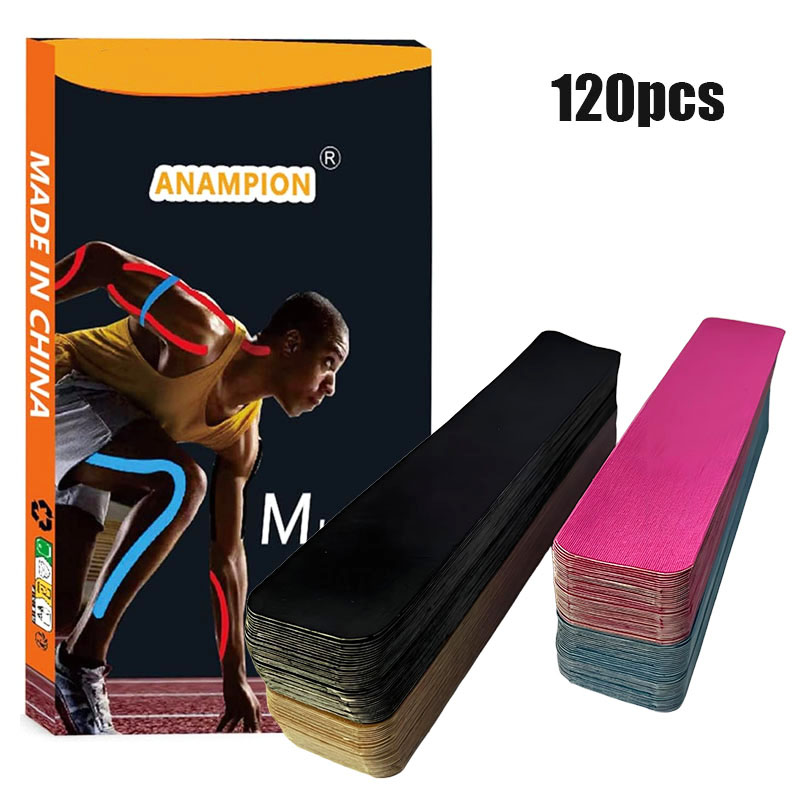 120 Strips Pre-Cut Kinesiology Tape Multicolored Ankle Wrists Knees Elastic Sport Tape Strips Waterproof K Tape for Ankle Knees