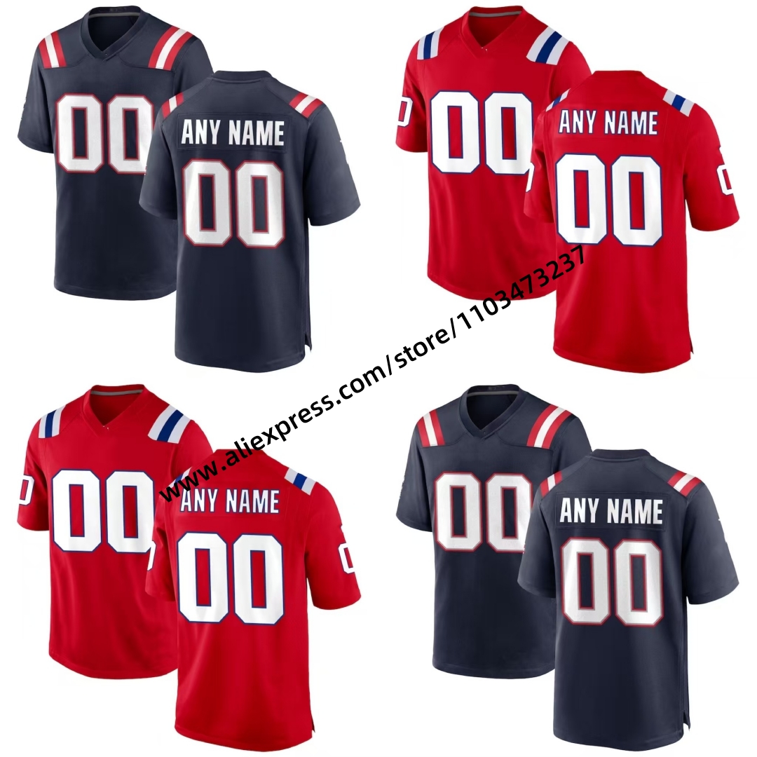 Custom Men Youth New England Stitched American Football Jersey Drake Maye Christian Gonzalez Stefon Diggs Shirts