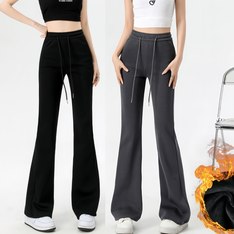 High Quality Yoga Pants Women Thermal Air Layer High Waisted Leggings Loose Straight Flare Running Sports Leisure Pants Clothing