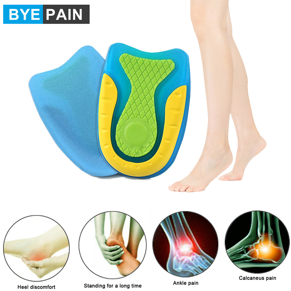 1Pair Elasticity Flatfoot Correction Half Cushion Damping Insole Heel Pads Heel Support Shockproof Orthopedic for Feet Fatigue