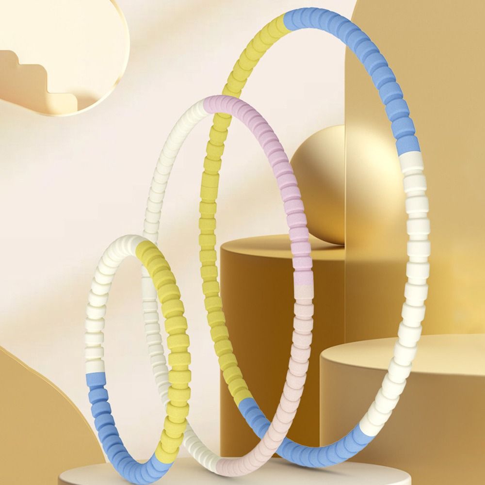 Detachable Yoga Fitness Hoops Foam Padded Adjustable Weight Loss Circle 3/4/5/6 Sections Massage Weighted Exercise Hoops Burning