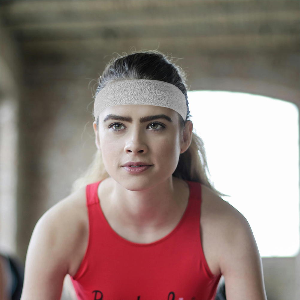 2Pcs Breathable Workout Headband Elastic Fitness Sweatband Stretchy Athletic Headbands For Running Men Women