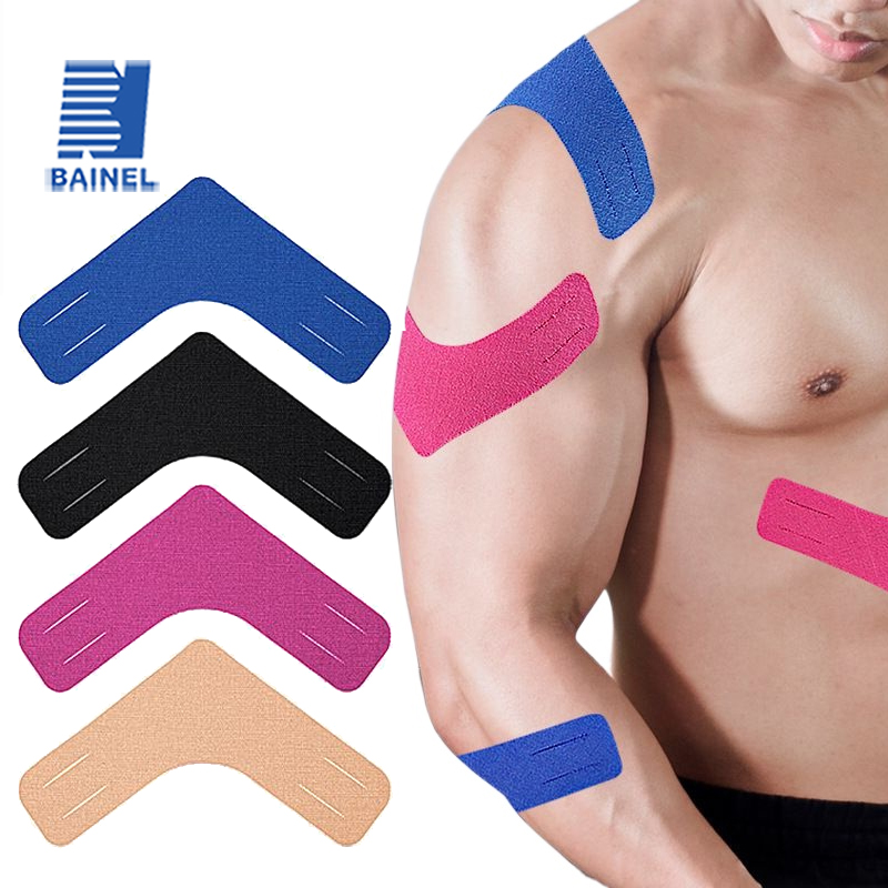 V-shaped Sports Kinesio Tape Muscle Kinesiology Elastic Knee Pain Relief Strain Patch Athletic Recovery Sticker Fitness Bandages
