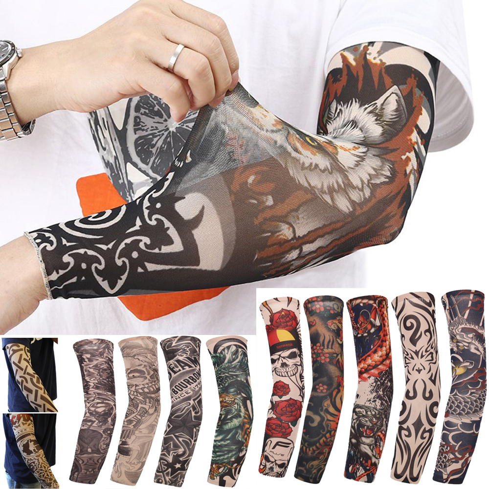 1Pcs New Summer Cooling UV Protection Running Basketball Flower Arm Sleeves Tattoo Arm Sleeves Arm Cover Sun Protection
