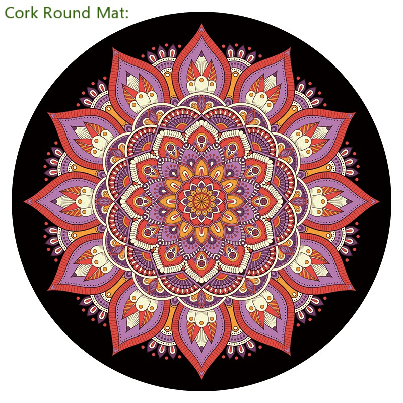 Manufacturer Supply Custom Printed Home Used Non slip Natural Rubber Microfiber Suede Round Yoga Mat