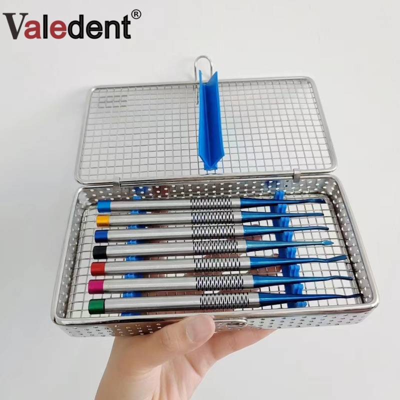 7Pcs Dental Implant Luxating Root Tooth Elevator Knife Titanium Alloy Extraction Minimally Invasive Dentist Tool