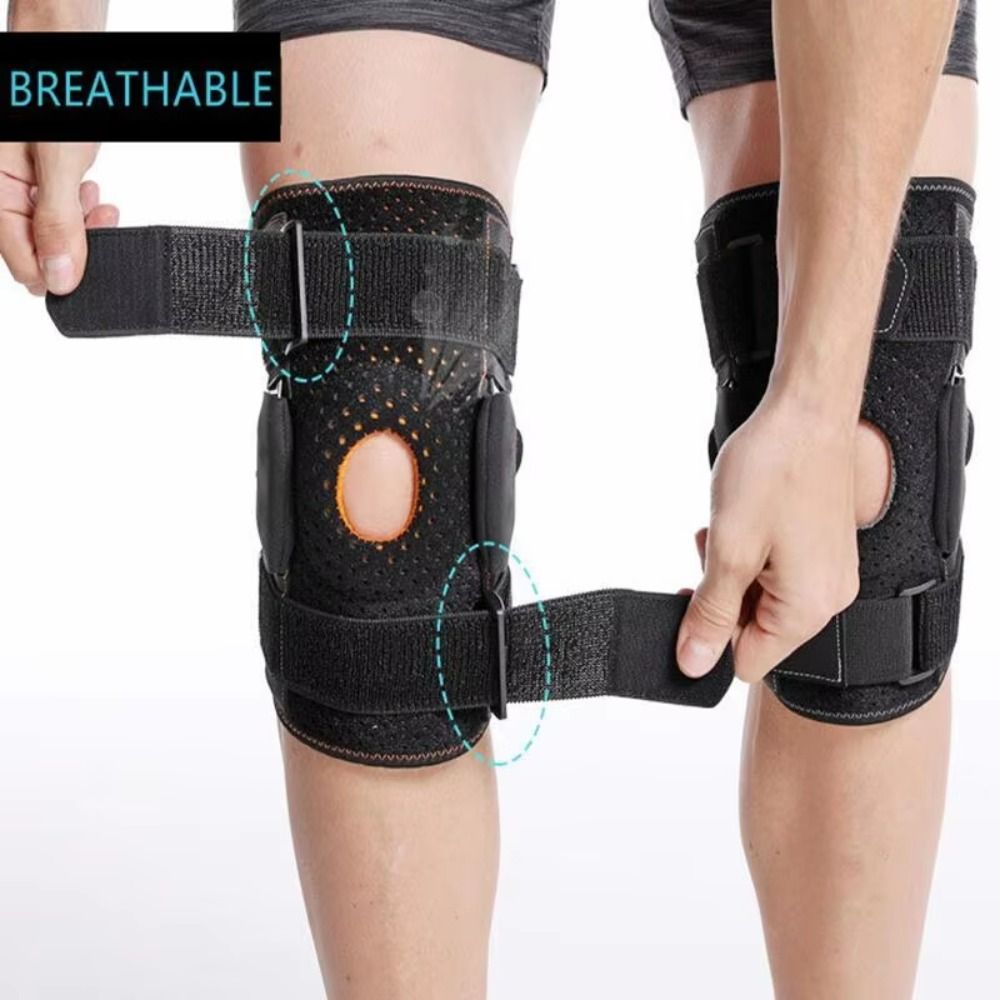 Compression Knee Brace Side Stabilizers Open Patella Knee Pad Sleeve Ajustable Strap Knee Protector Knee Support Orthopedic