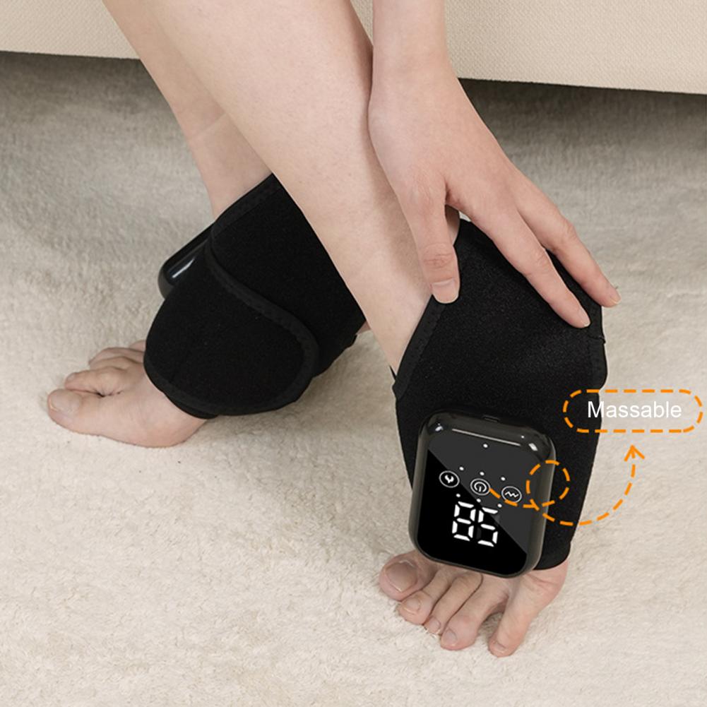 Cordless Ankle Massager 3-in-1 Heated Ankle Wrap Foot Massager with 3 Vibration Modes And 3 Heat Levels Ankle Support Massager