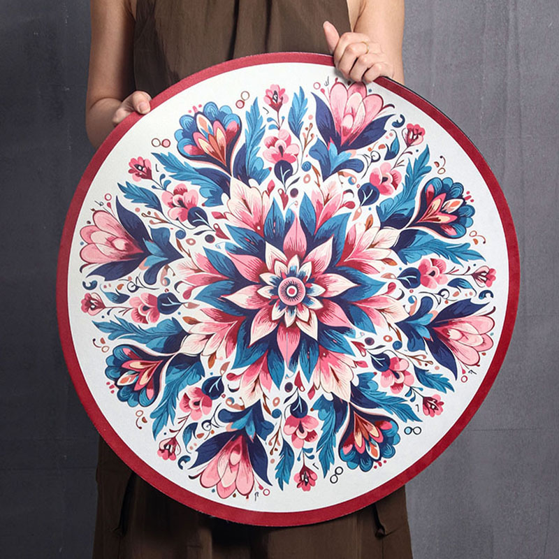 60cm Diameter Suede Natural Rubber Circular Mat Yoga Mat Meditation Skipping Rope Skipping Exercise Anti Slip