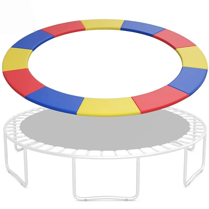 6/8/10FT Trampoline Replacement Pad Rainbow Round Trampoline Spring Cover Tear-Resistant Waterproof Safety Protection Pad