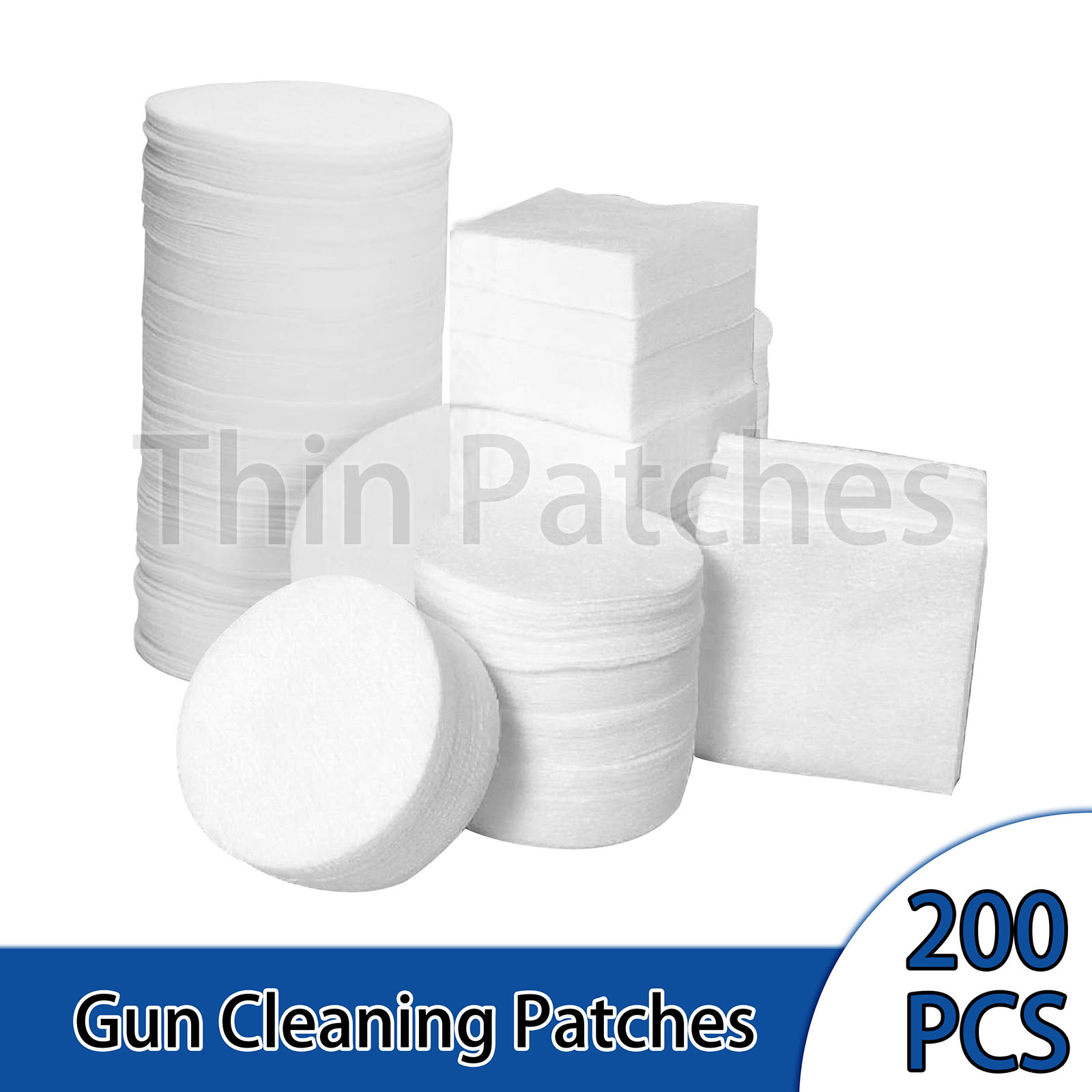 200PCS Gun Cleaning Patches 2x2 Square Lint-Free 9mm Gun Cloth 1" Water Absorption Cotton for Rifle Pistol Handgun Maintenance