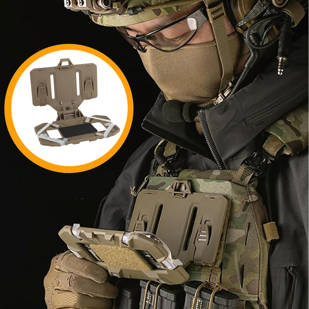 Tactical MOLLE Foldable Navigation Board, Tactical Vest Accessory Cell Phone Holder Board,Suitable for Screen Size 4.7"-6.7”
