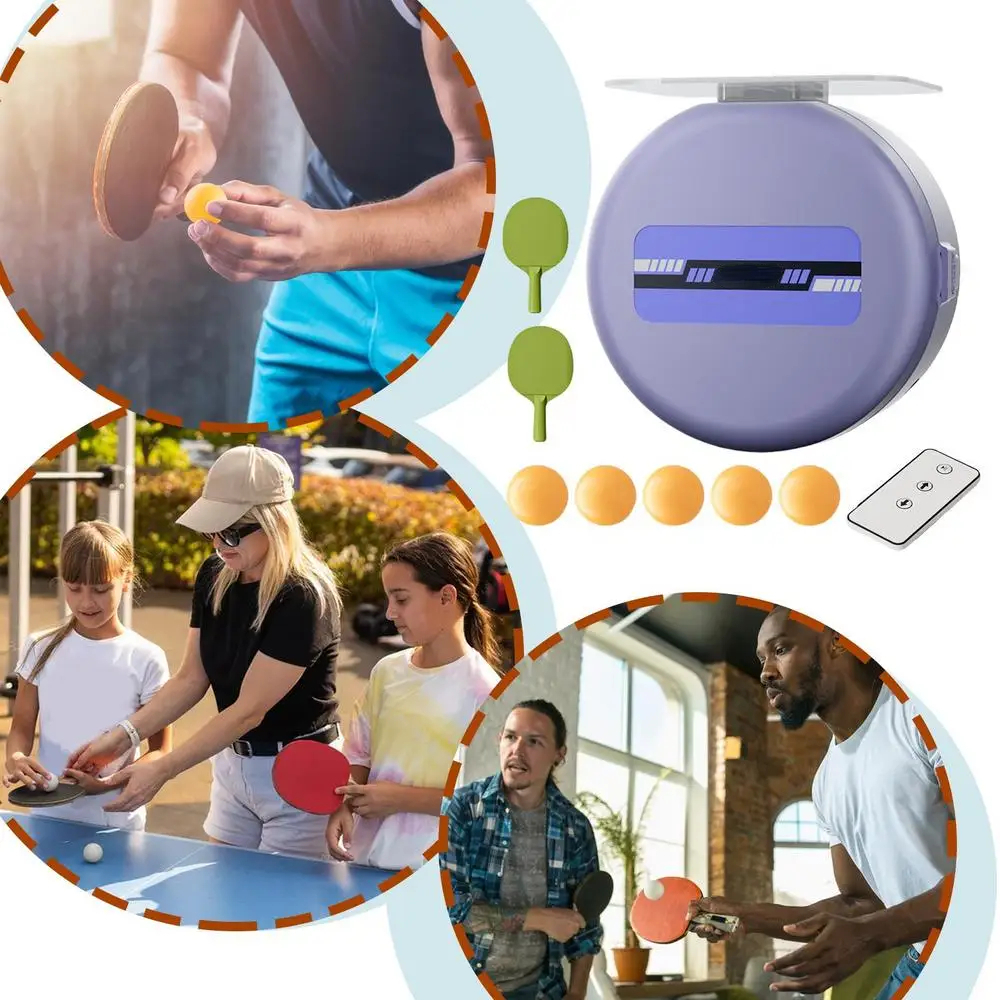 Portable Table Tennis Trainer Set Adjustable Table Tennis Exerciser Kit Ceiling Trainer Remote Control Table Tennis Trainer With