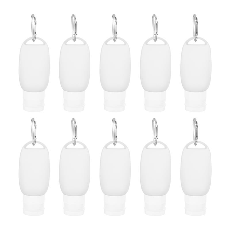 10pcs Portable Empty Bottle Lotion Bottle Makeup Containers with Carabiners
