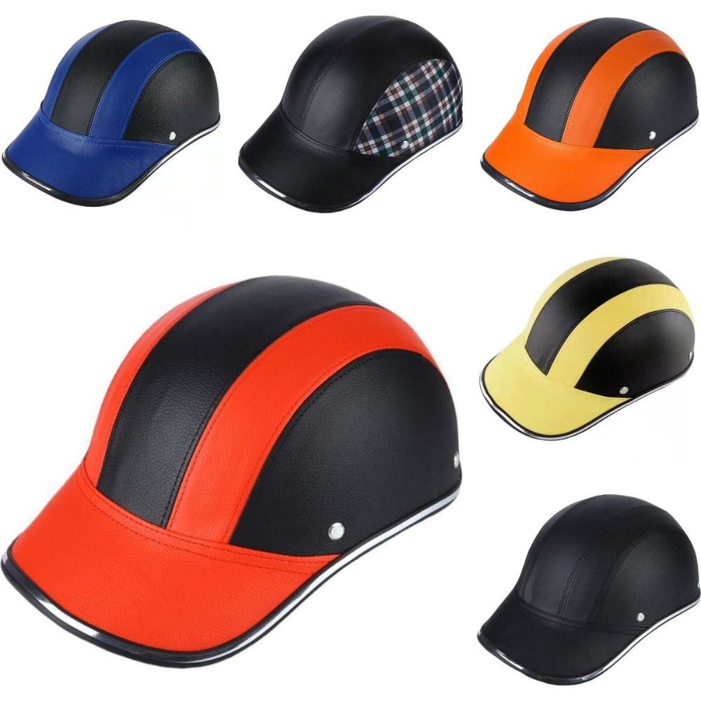 Light Baseball Cap Style Bicycle Helmet Safety Adjustable Strap Cycling Helmet Half Face Anti-UV Motorcycle Half Helmet Summer