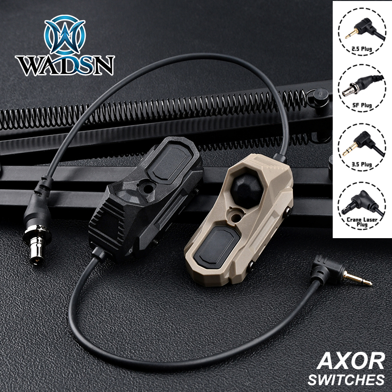 WADSN AXON Switches Uni Tactical Dual Function Pressure Switch SF/2.5mm/3.5mm/Crane PLUG Hunting Wapon rifle Airsoft Accessories