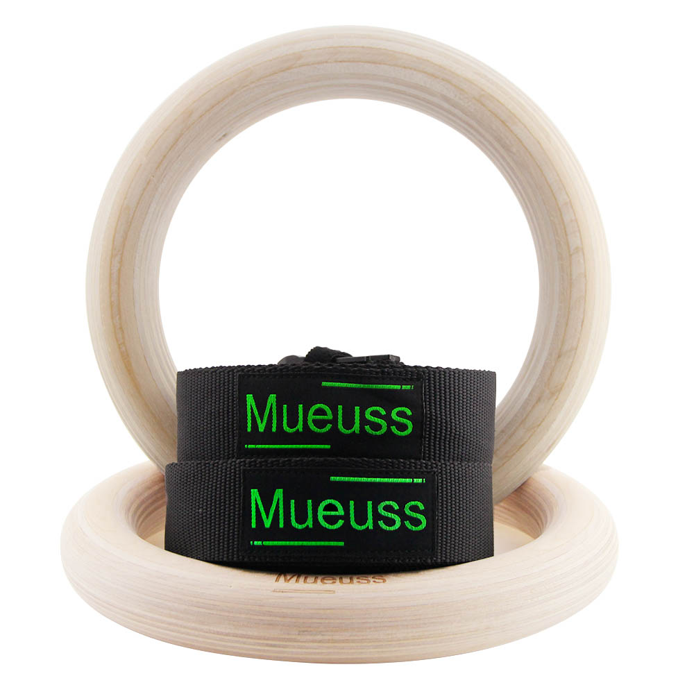 Wood Gymnastic Workout Rings for Home Gym and Cross Fitness, Great for Your Muscle Ups, Pull Ups, Strength Training