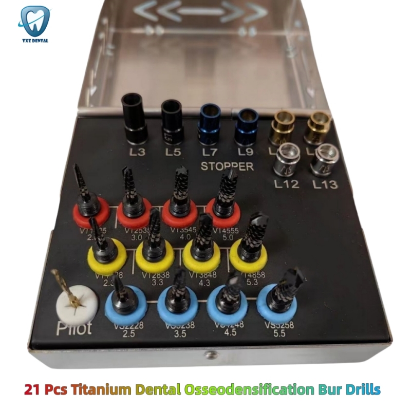 1 Set Dental Osseodensification Bur Drills Titanium Dental Implant Maxillary Sinus Lift  Tools Kit Rust Free With Stoppers