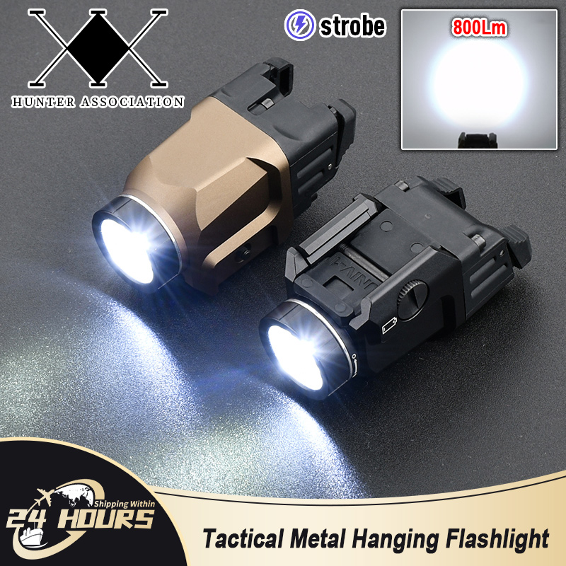 WADSN Tactical TR-7 X Metal Hanging Flashlight 800lLumens Strobe High Power LED Airsoft Hunting Light Fit 20mm Rail