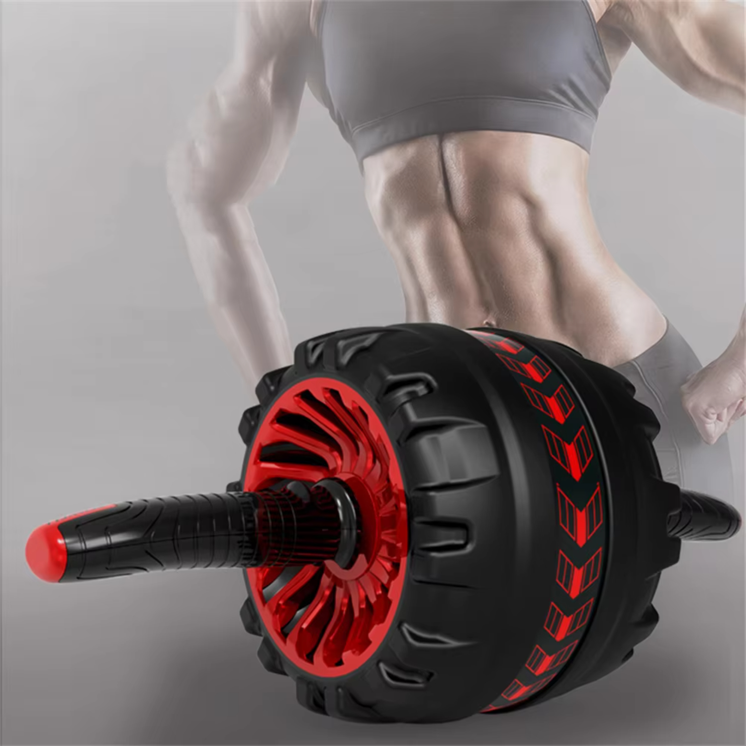 Roller Automatic Rebound Abdominal Wheel, Smart Brake, Mute  Fitness, Abs Core Workout, Muscles Training, 1.7m,