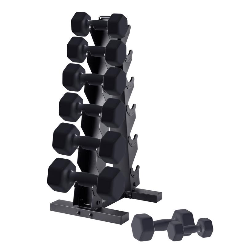 Dumbbell Storage Rack Dumbbell Stand Weight Racks Alloy Steel A-Frame Strength Training Racks Holds 6 Pairs Dumbbell For