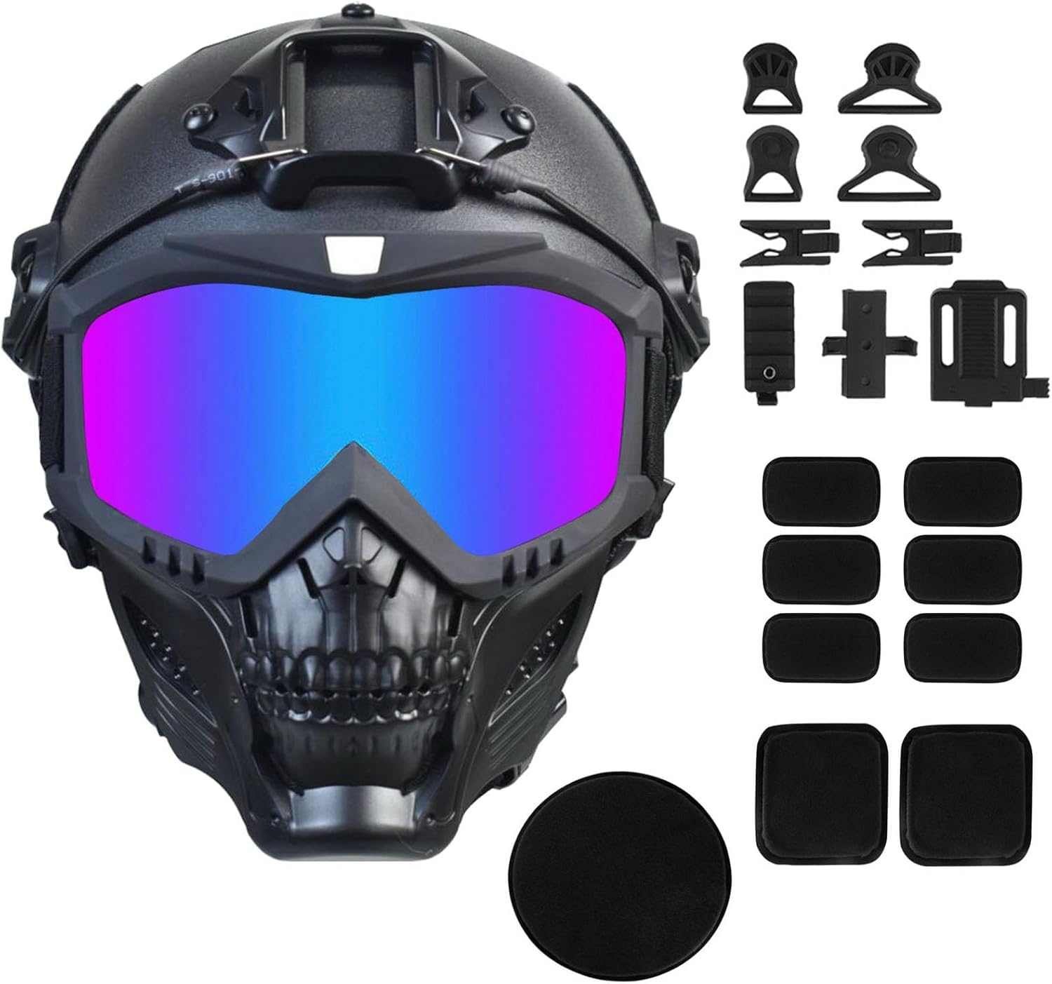 Airsoft Mask Full Face Detachable Anti Fog Airgun Goggles Eye Protection Paintball Helmet with Nvg Mount Side Rail Tactical Gear