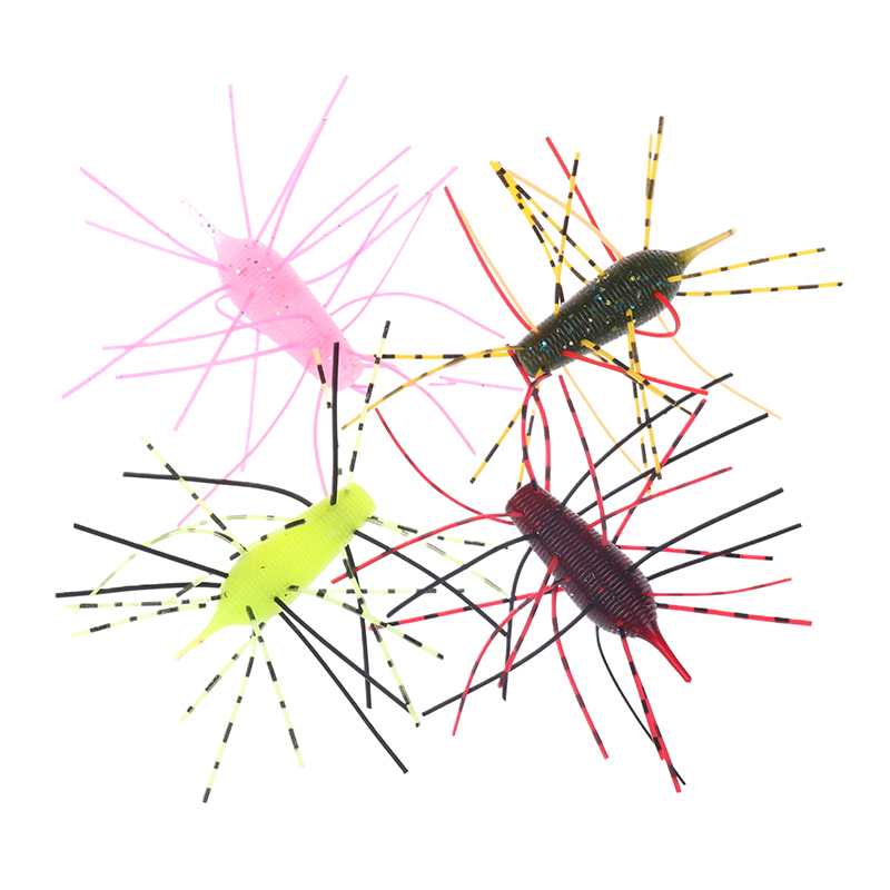 1/4Pcs 6CM Fishing Soft Baits Swimbait Soft Plastic Lure For Ned Rig Plastic Lure Bass Stick Swimbait Crawfish Lures
