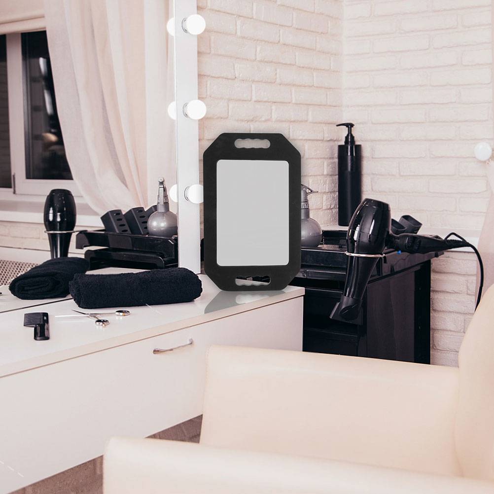 2pcs Handheld Rearview Mirror Double Sided Barber Salon Haircut Trimming High Definition Durable Shaving Vanity for Women