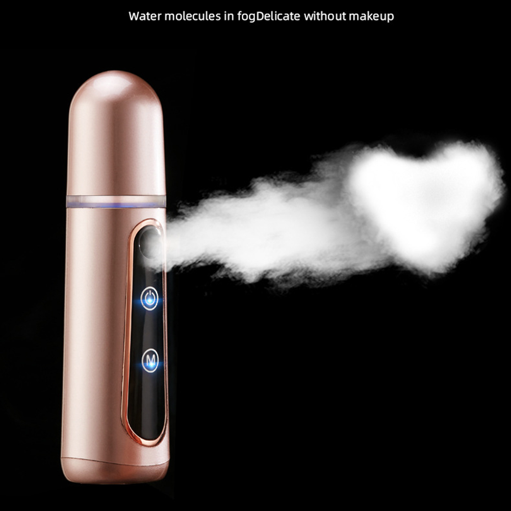 35ml Portable Nano Sprayer Water Supply Instrument Hand Held Beauty Apparatus Facial Humidifier for Woman Lady Girl (Rose Golden