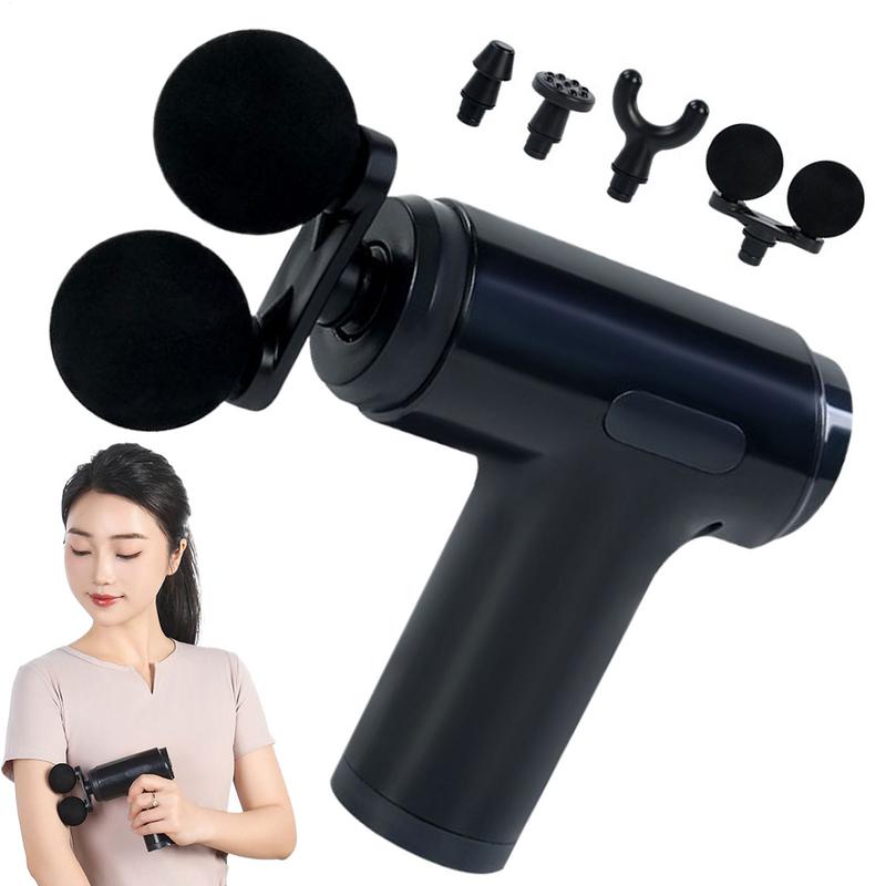 Deep Tissue Massager Hand Massager with 4 Massage Heads Portable Quiet Handheld Electric Relaxer for Fitness Training Travel