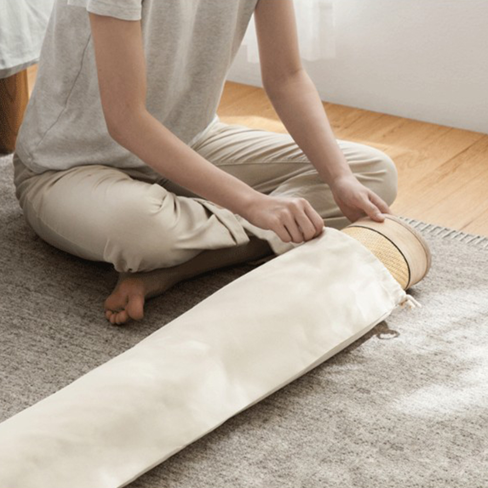 26x198cm Straw Mat Cover Dust Proof Storage Bag Oxford Cloth Drawstring Bed Mat Holder Travel Home Outdoor Protect Moisture Bugs