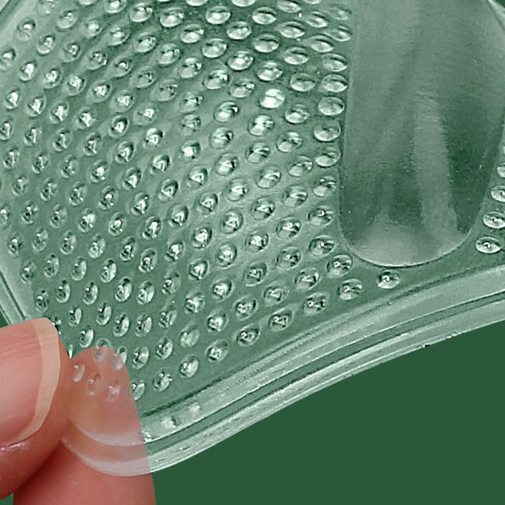 3 Pairs Anti slip Forefoot Pad High Heels Half Size Self adhesive Massage Cushion Transparent One size Fits All Shoes Insoles