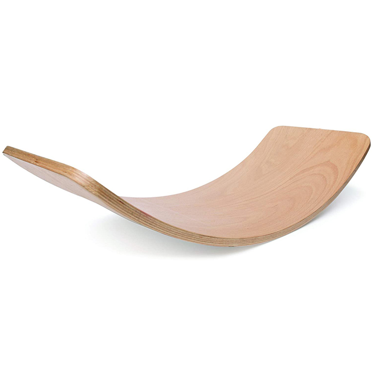 Factory Wholesale Solid Wood Curved Board Nature Color Wooden Wobble Balance Board For Kids2025 New