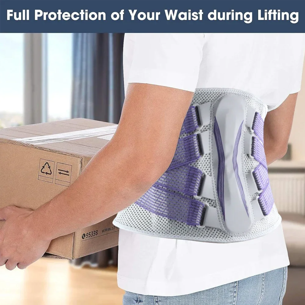 1PC Breathable Back Brace - Lumbar Support Belt for Sciatica Pain Relief, Herniated Disc & Heavy Lifting - Men & Women