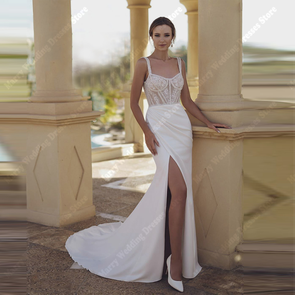 Exquisite Mermaid Women Wedding Dresses Sexy Sleeveless Lace Appliques Bridal Gowns Banquet Vestidos De Novias 2025 Customized