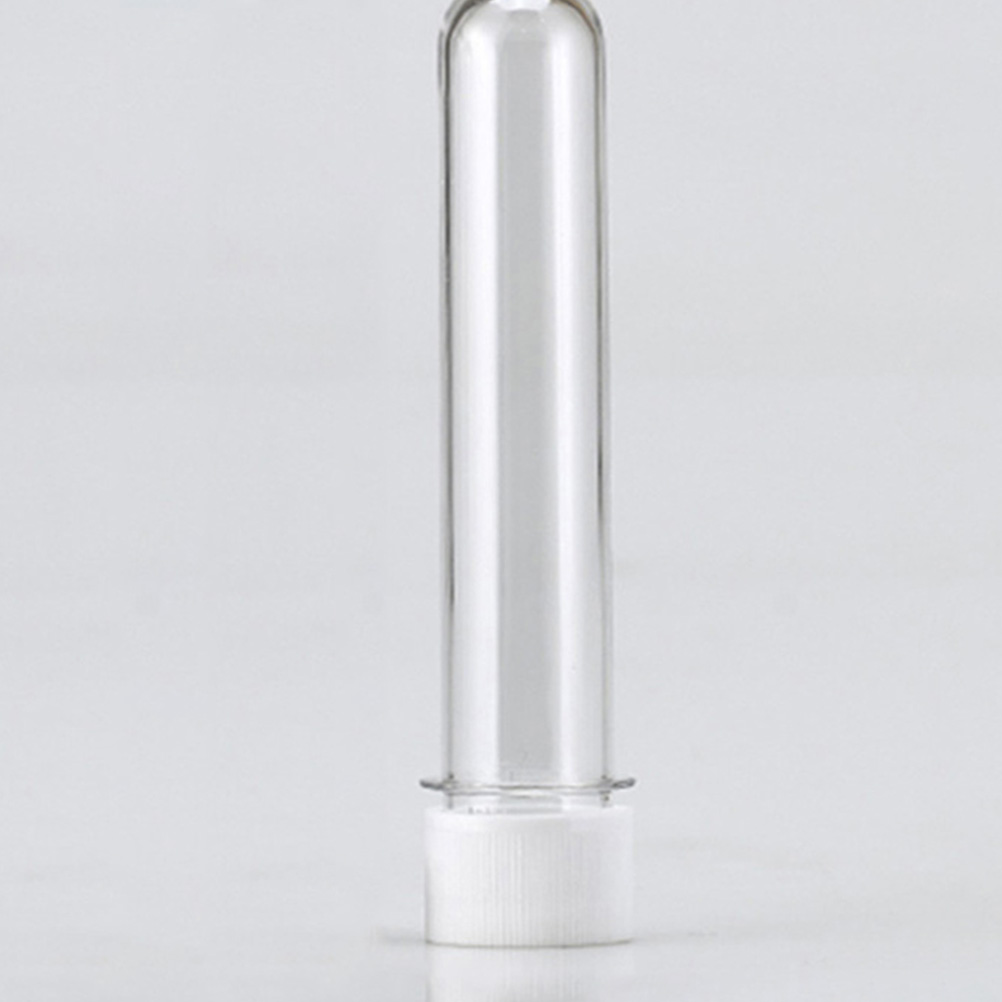 10 pcs 45ml Plastic Candy Storage Tubes White Lids Reusable Portable Test Test Tubes With Lids Flask Small Items Bottling