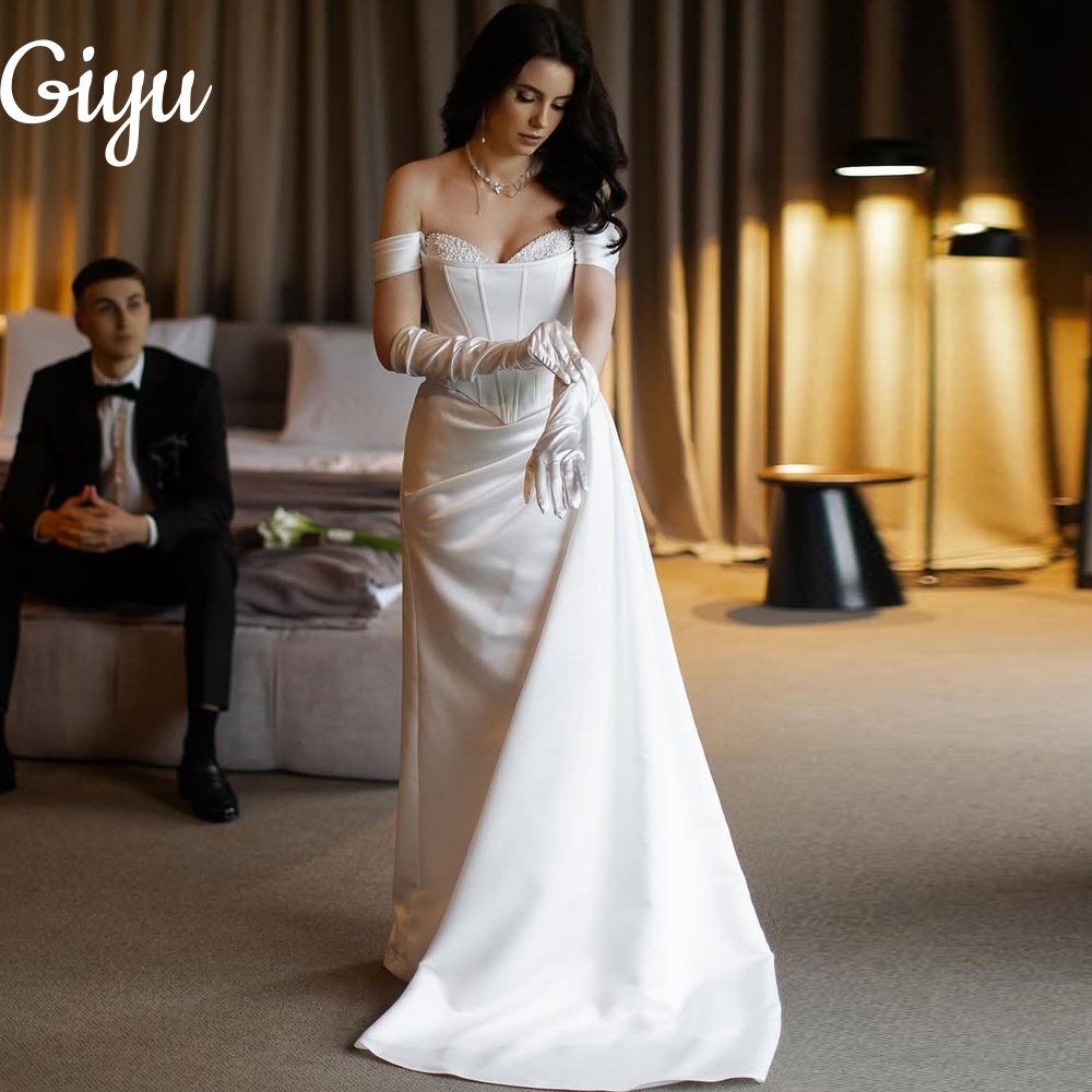 Giyu Princess Off Shoulder Mermaid  Wedding Dress Sweetheart Exquisite Beaded Floor-Length Customized Bridal Gown Robe De Mariée