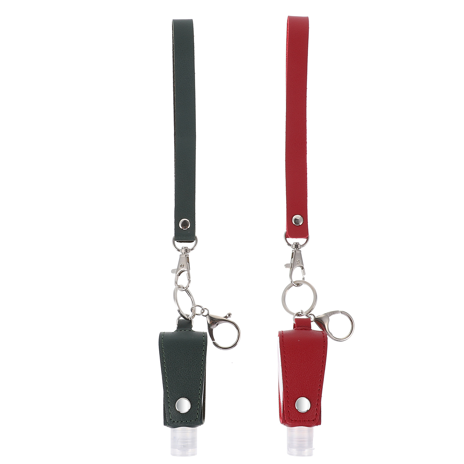 2pcs Portable Hand Keychain Bottles Refillable Travel Empty Plastic Toiletries Child Carabiner Durable Leakproof Eco