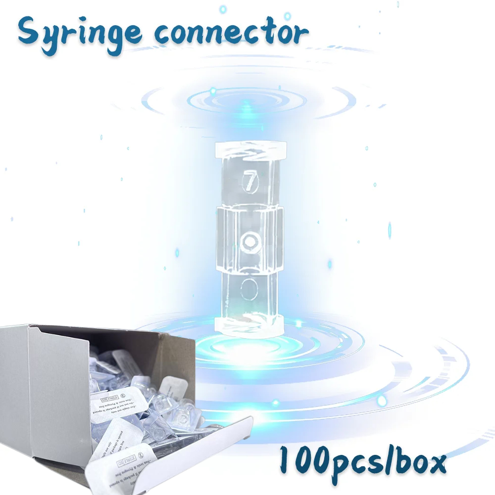 Medical double female thread connector  individually packaged transparent Ruhr syringe connector, sterile adapter, cosmetic tool