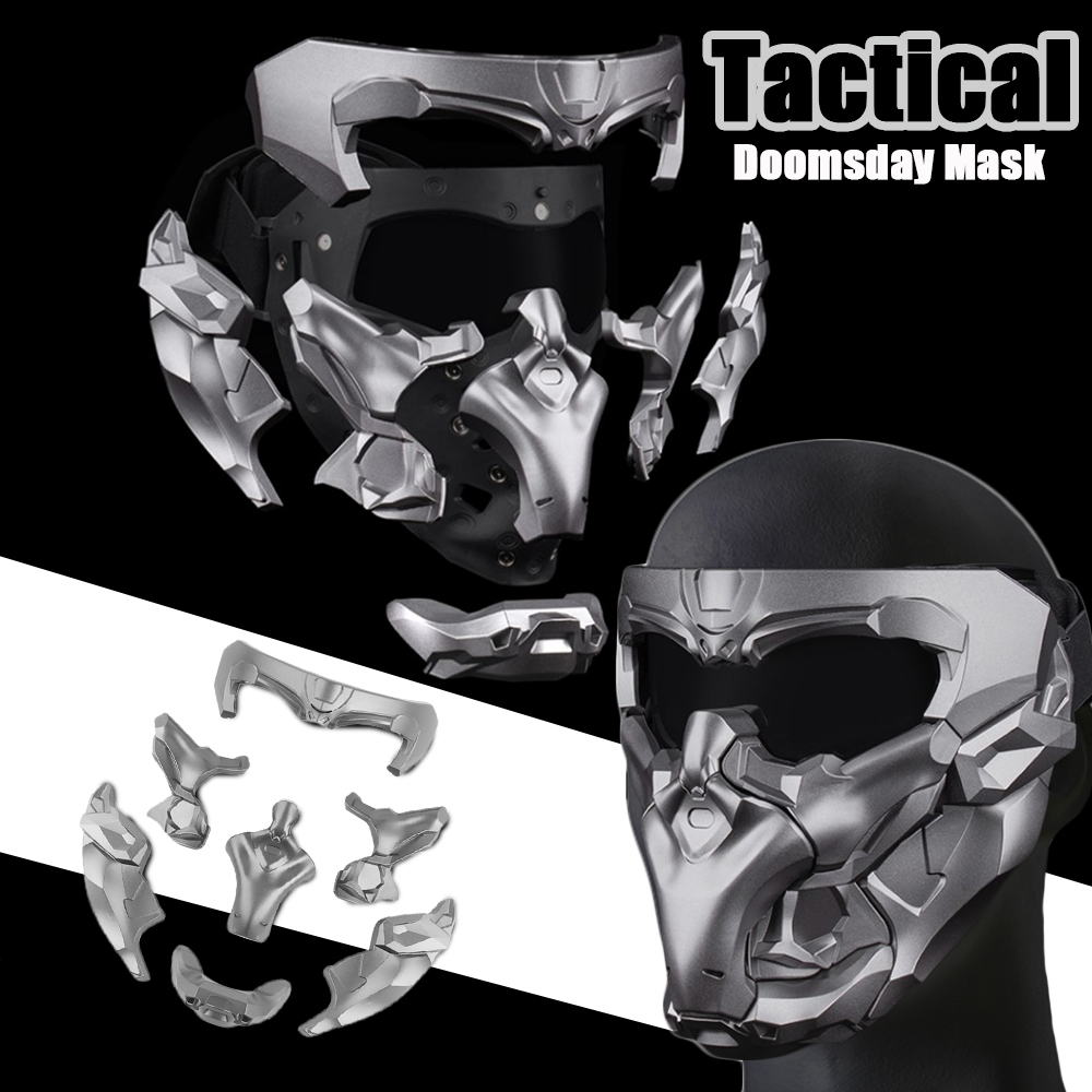 Tactical Doomsday Mask Set, Full Face, for Shooting, Hunting, Paintball, Motorcycle, Funny Full Face Protective Mask