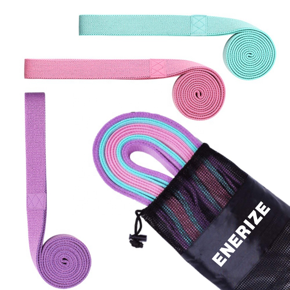 High Quality Custom Logo Printed Exercise Fitness Booty Hip Fabric Resistance Bands Set for Legs Glutes Yoga Gym