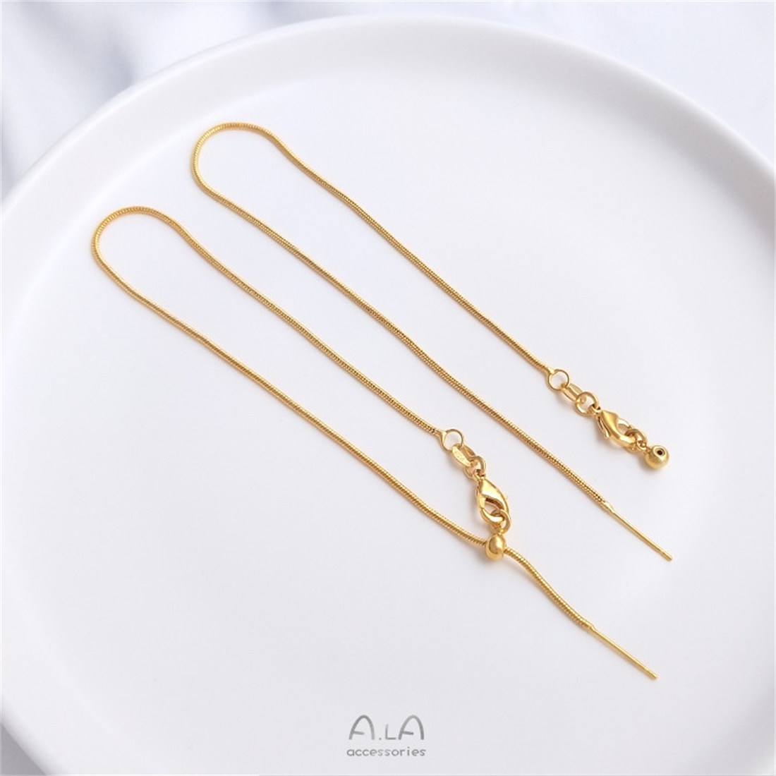 Vacuum Electroplated 24K Genuine Gold Universal Bracelet Necklace DIY Pin Type Adjustable Jewelry Accessories B757