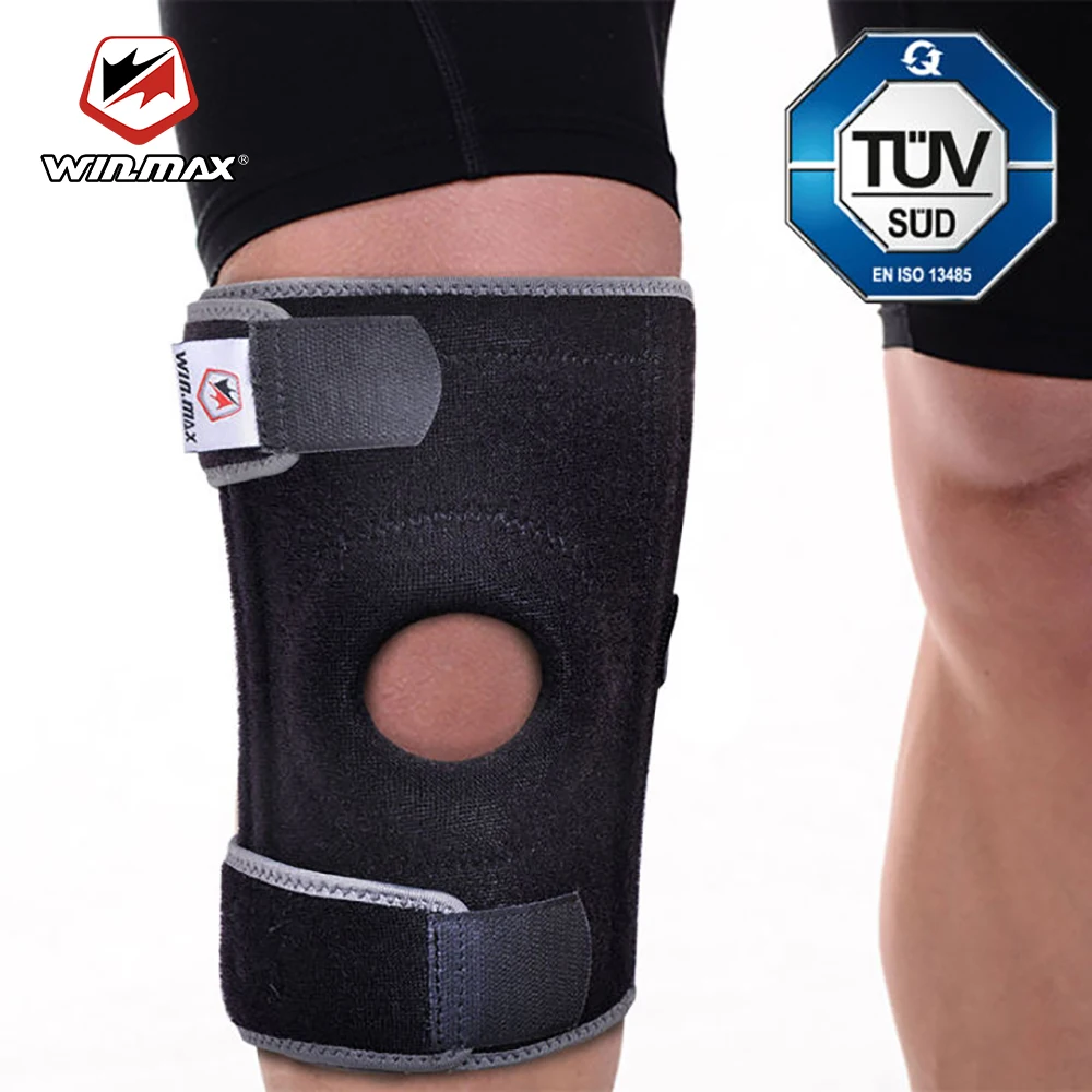 WIN.MAX Heated Knee Brace Support Relieve Arthritis Stabilizer Adjustable Knee Strap Patella Open Patella Protector For Leg