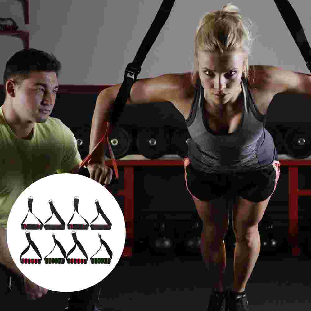 8 Pcs Household Foam Handle Fitness Resistance Bands Handles Nylon Workout Supplies
