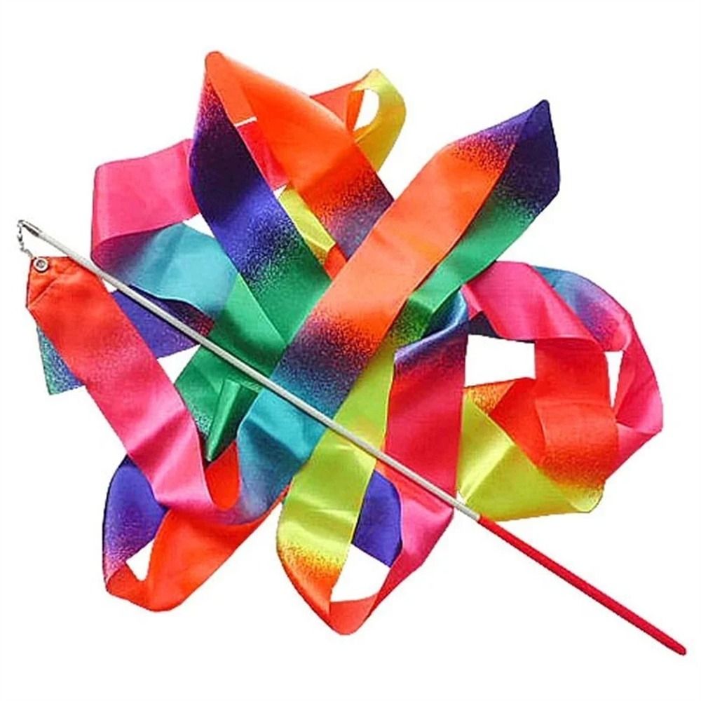 Twirling Rod Gymnastics Ribbons Rhythmic Professional Ballet Streamer Gradient Colors Colorful Dance Ribbon Performance Props