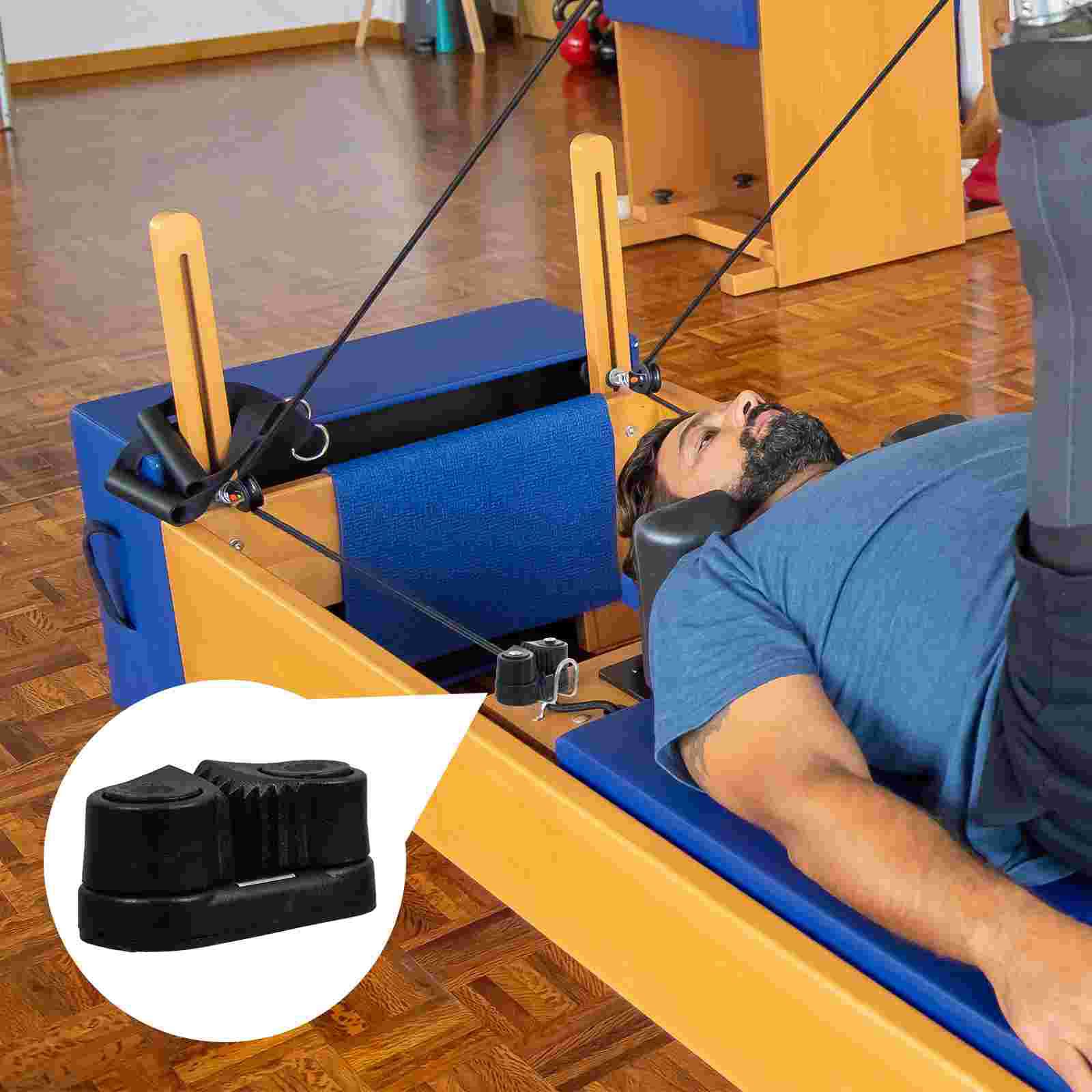 1Pc Nylon Super Wear-resistant Ball Clamp Rope Clip Wire Clip Rope Board Pilates Fitness Equipment (Black)